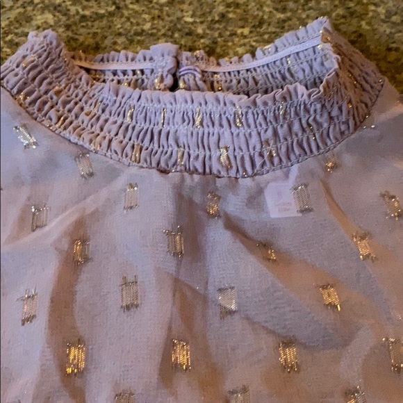 Amethyst and Metallic Gold Sheer Blouse - Picture 7 of 9